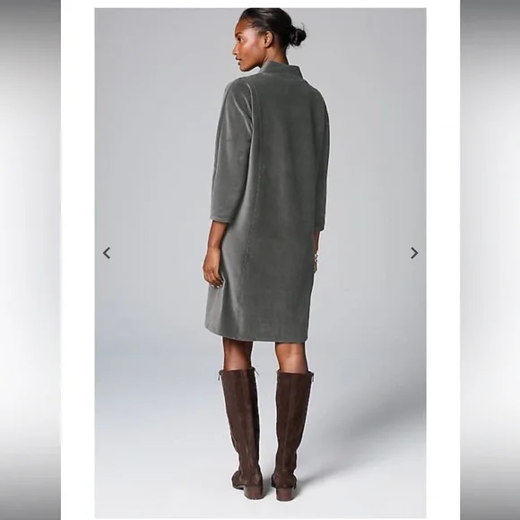 J. Jill corded velour mock neck dress - Picture 2 of 11